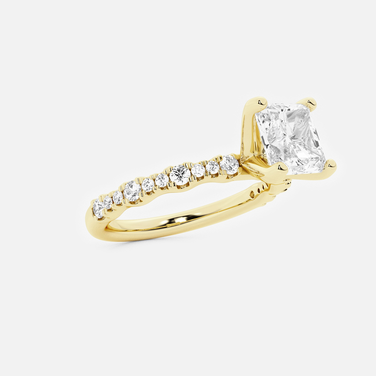 Additional Image 1 for  2 1/2 ctw Asscher Lab Grown Diamond Station Engagement Ring