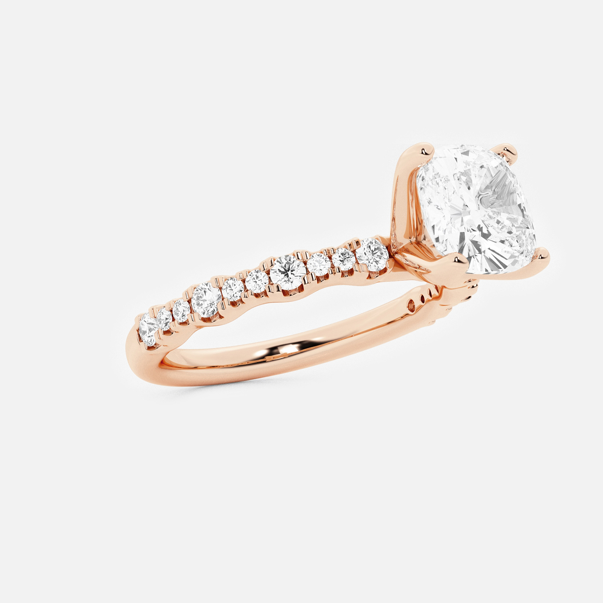 Additional Image 1 for  2 1/2 ctw Cushion Lab Grown Diamond Station Engagement Ring