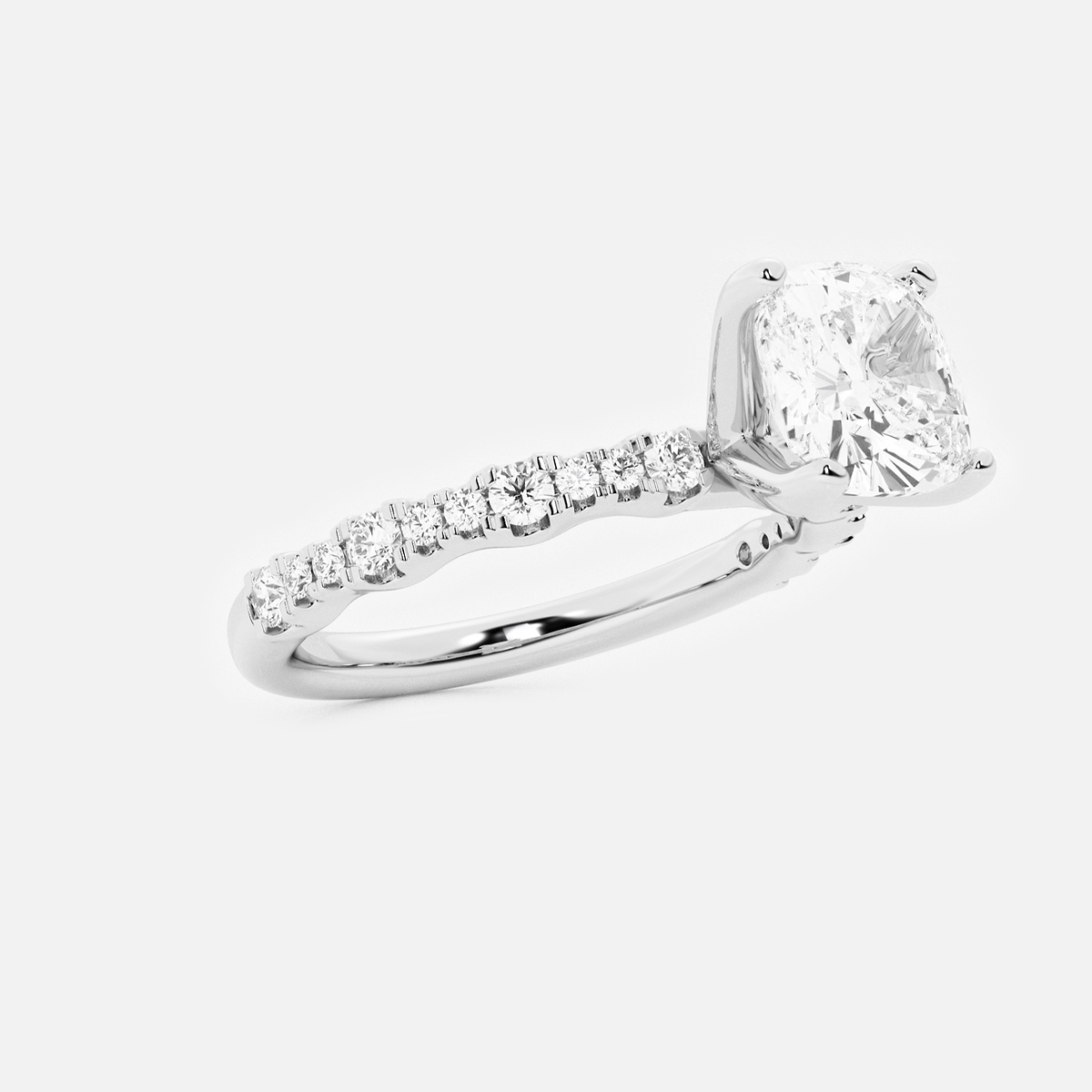 Additional Image 1 for  2 1/2 ctw Cushion Lab Grown Diamond Station Engagement Ring