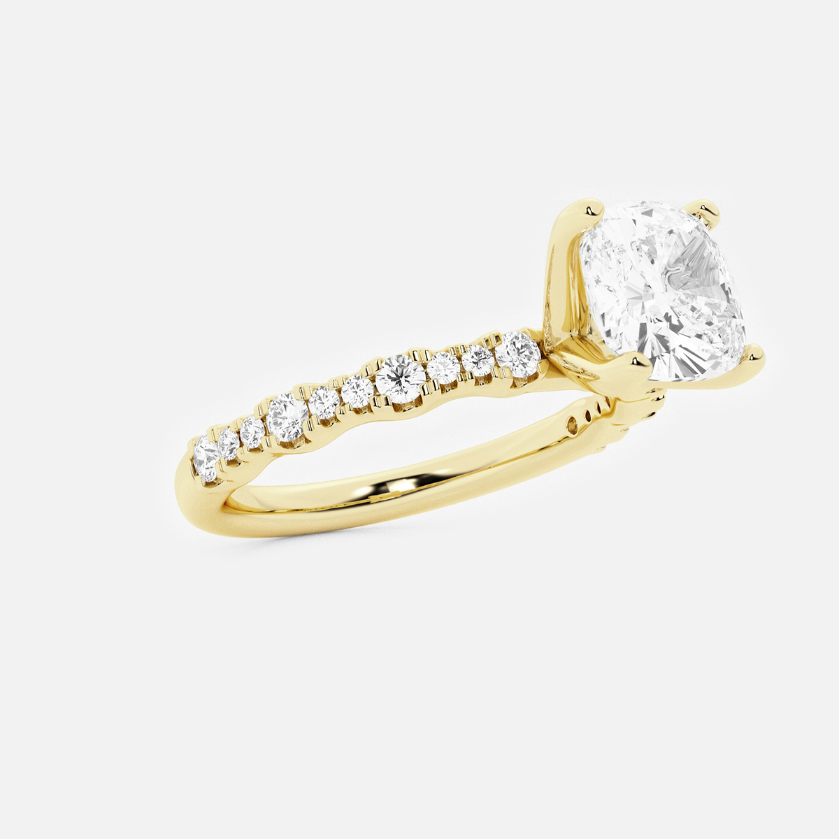 Additional Image 1 for  2 1/2 ctw Cushion Lab Grown Diamond Station Engagement Ring