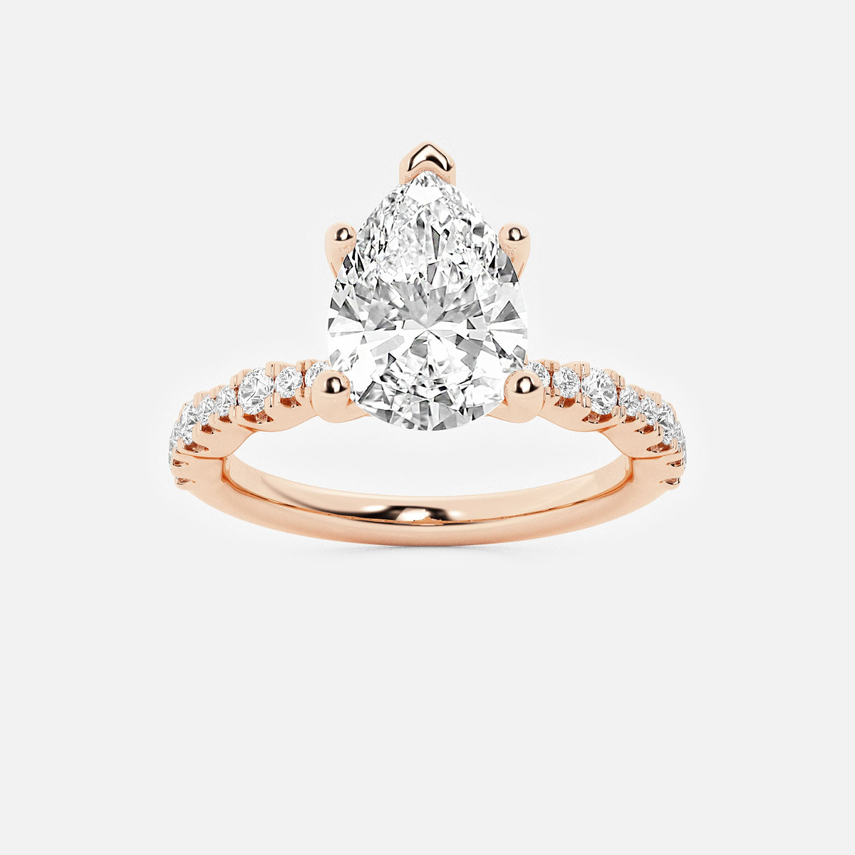 2 1/2 ctw Pear Lab Grown Diamond Station Engagement Ring