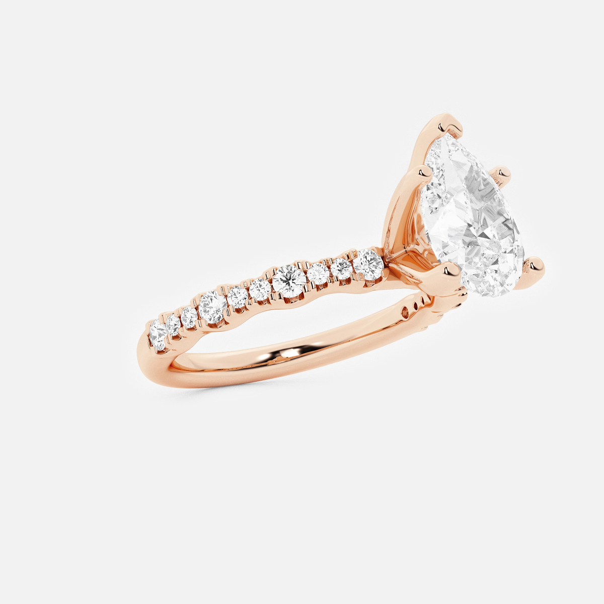 Additional Image 1 for  2 1/2 ctw Pear Lab Grown Diamond Station Engagement Ring