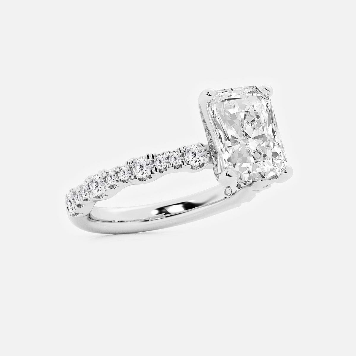Additional Image 1 for  2 1/2 ctw Radiant Lab Grown Diamond Station Engagement Ring