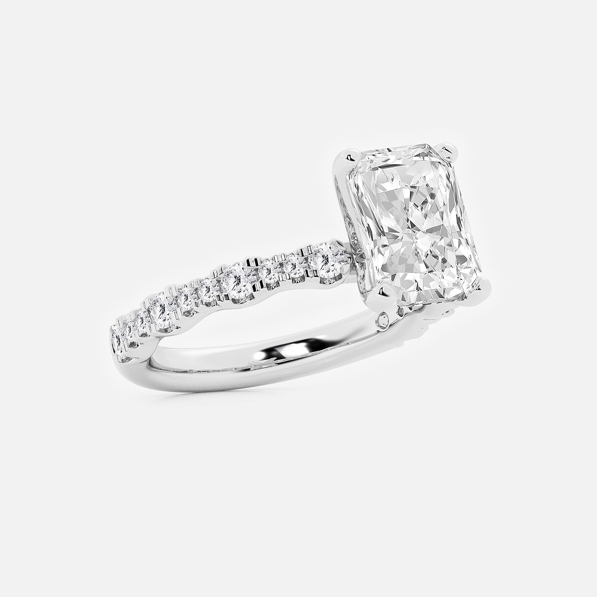 Additional Image 1 for  2 1/2 ctw Radiant Lab Grown Diamond Station Engagement Ring