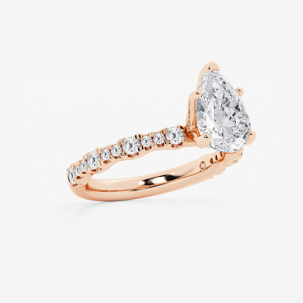 Additional Image 1 for  3 ctw Pear Lab Grown Diamond Station Engagement Ring
