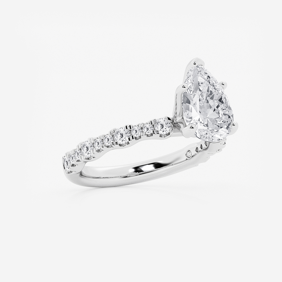 Additional Image 1 for  3 ctw Pear Lab Grown Diamond Station Engagement Ring