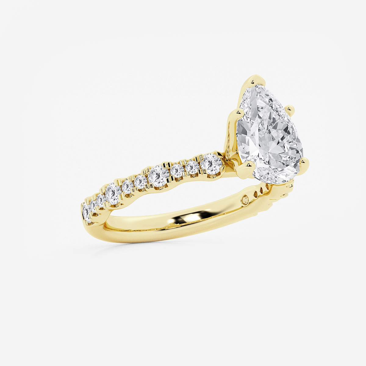 Additional Image 1 for  3 ctw Pear Lab Grown Diamond Station Engagement Ring