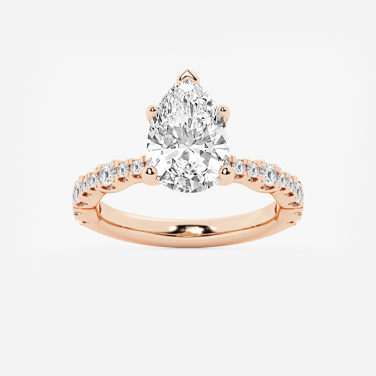 3 1/2 ctw Pear Lab Grown Diamond Station Engagement Ring