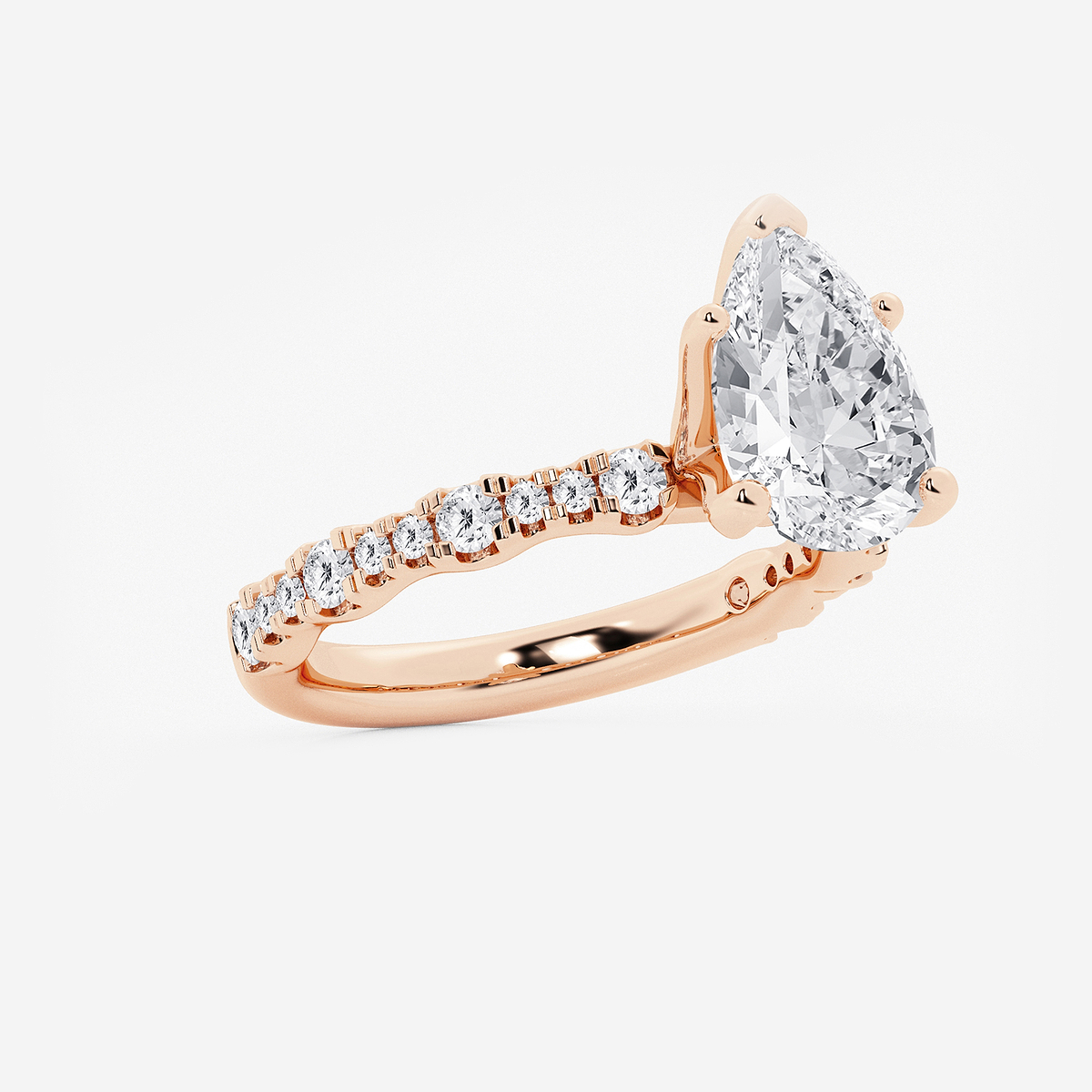 Additional Image 1 for  3 1/2 ctw Pear Lab Grown Diamond Station Engagement Ring