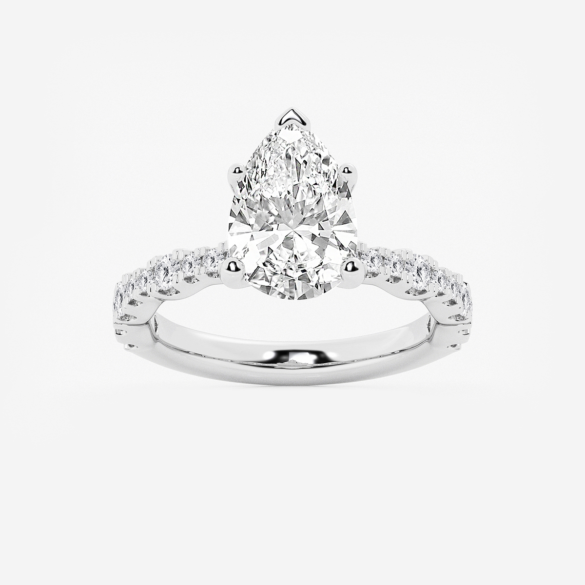3 1/2 ctw Pear Lab Grown Diamond Station Engagement Ring