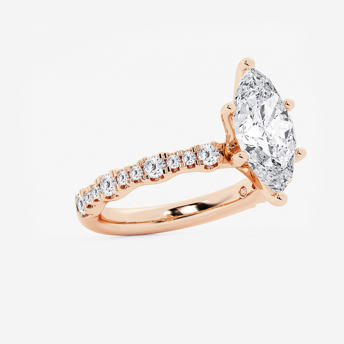 Additional Image 1 for  3 ctw Marquise Lab Grown Diamond Station Engagement Ring
