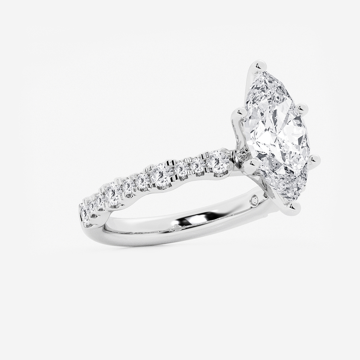 Additional Image 1 for  3 ctw Marquise Lab Grown Diamond Station Engagement Ring