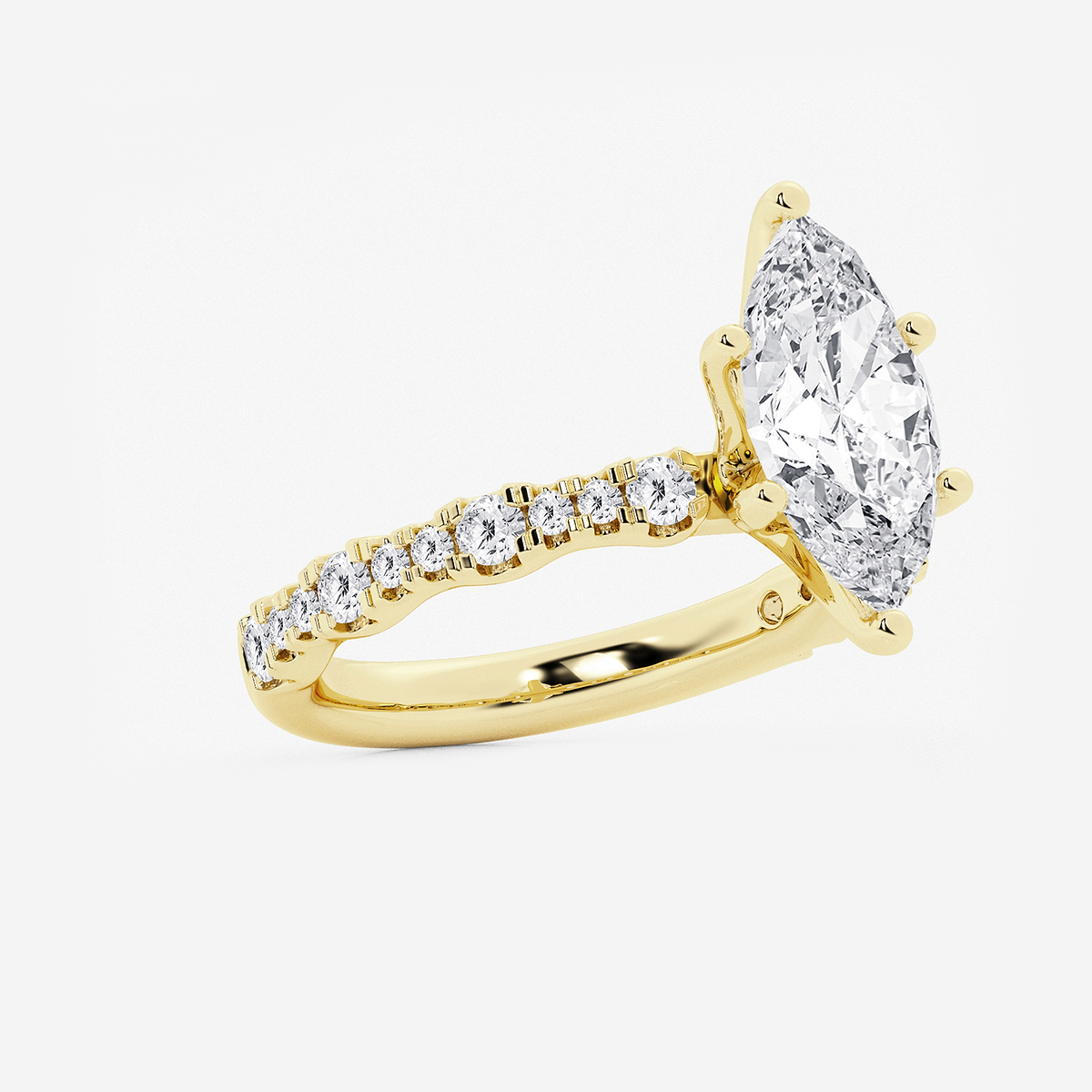 Additional Image 1 for  3 ctw Marquise Lab Grown Diamond Station Engagement Ring