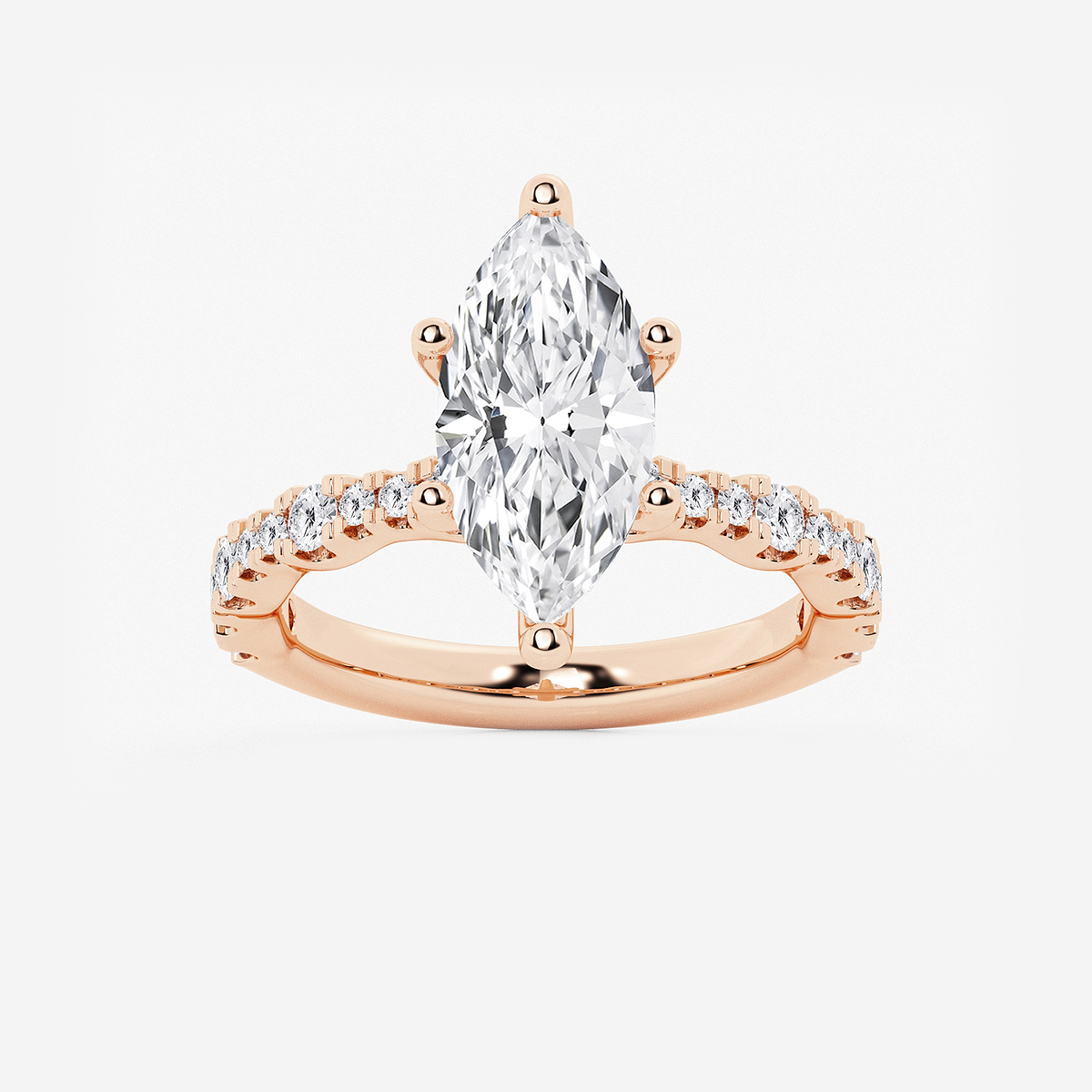 3 1/2 ctw Marquise Lab Grown Diamond Station Engagement Ring