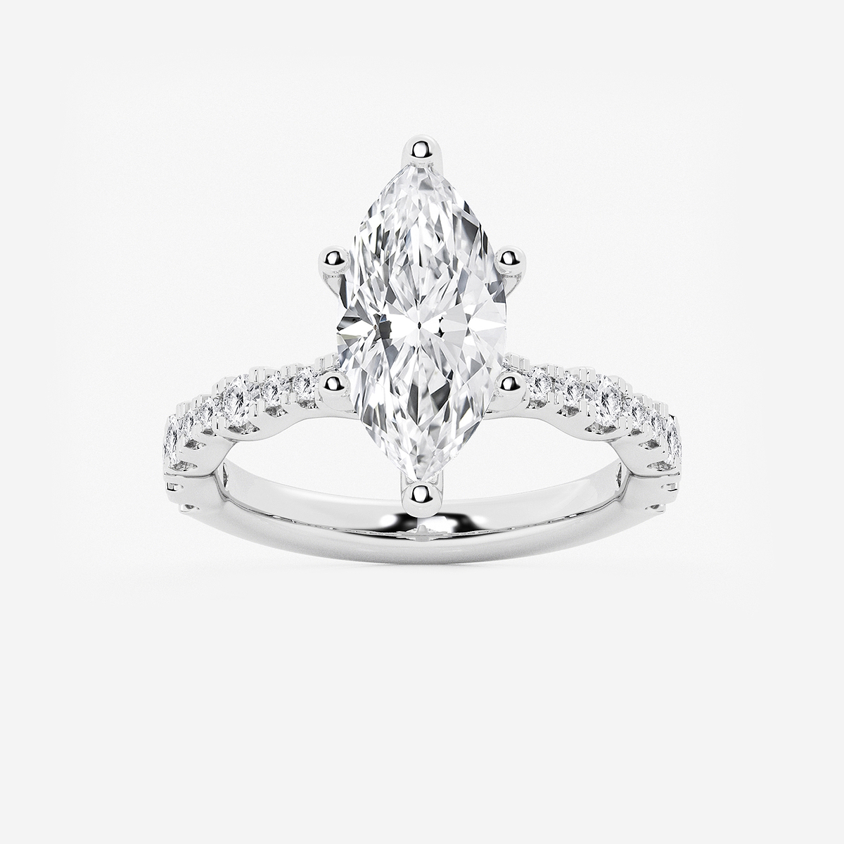 3 1/2 ctw Marquise Lab Grown Diamond Station Engagement Ring