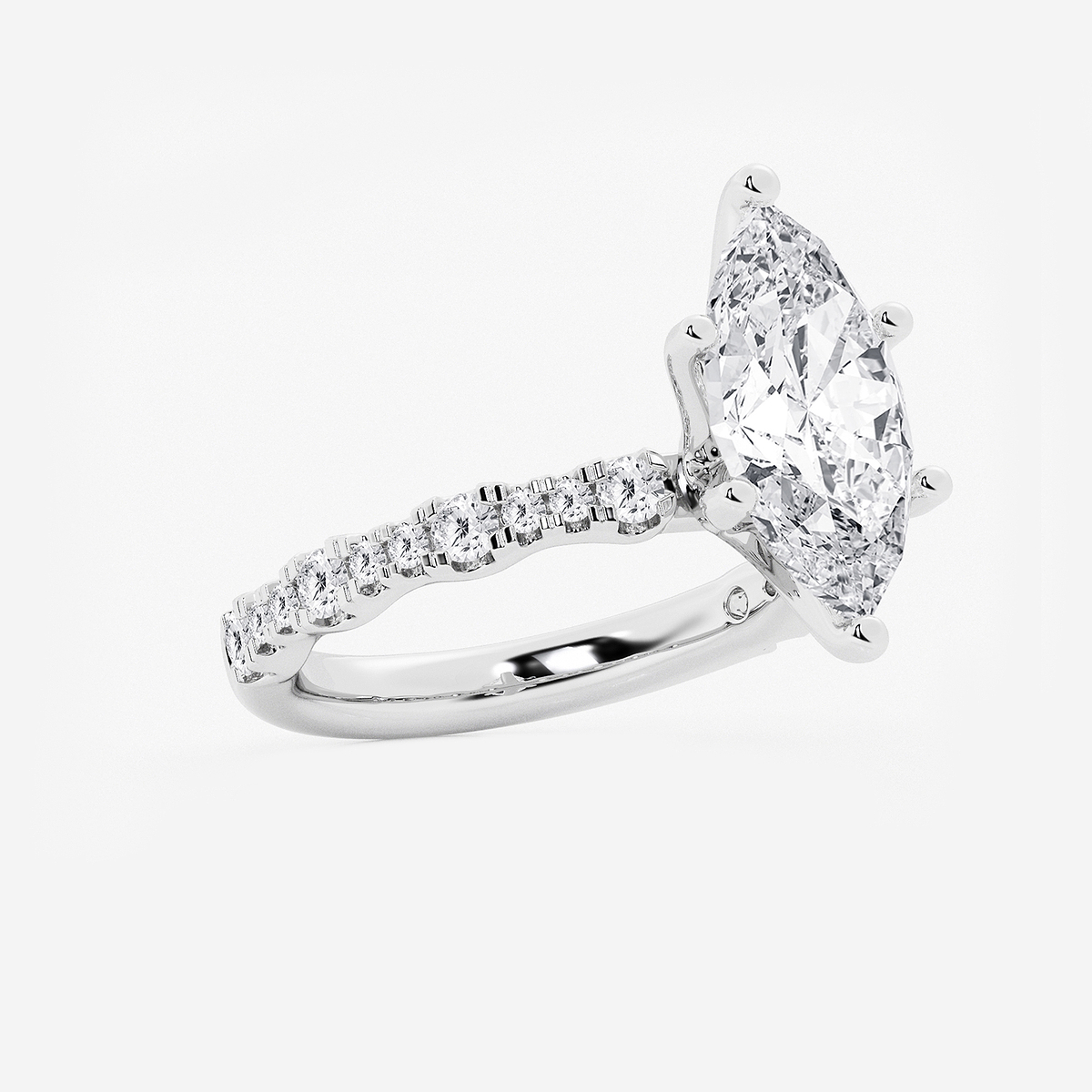 Additional Image 1 for  3 1/2 ctw Marquise Lab Grown Diamond Station Engagement Ring