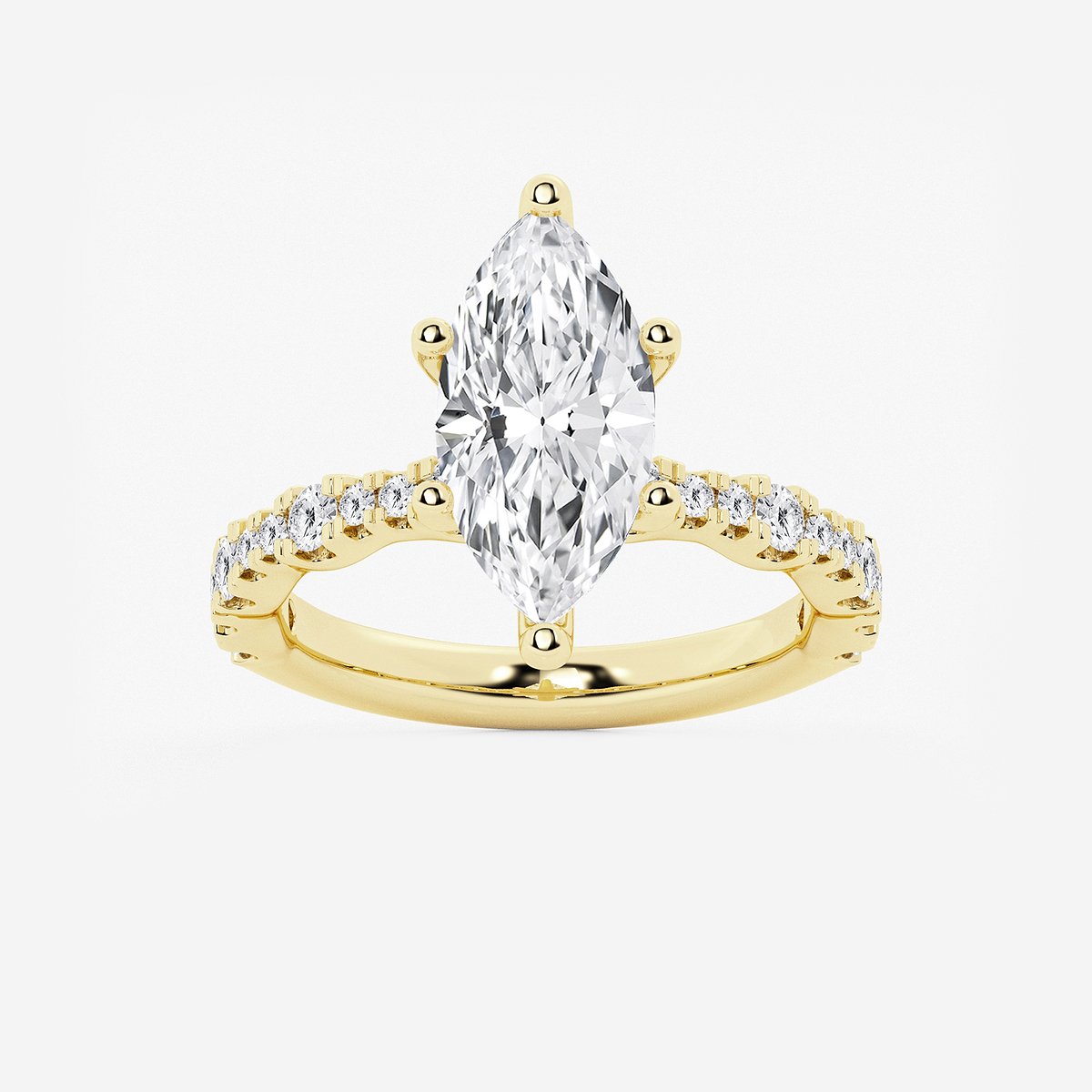 3 1/2 ctw Marquise Lab Grown Diamond Station Engagement Ring
