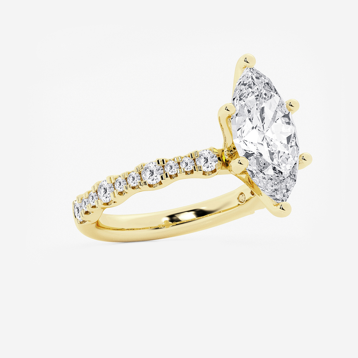 Additional Image 1 for  3 1/2 ctw Marquise Lab Grown Diamond Station Engagement Ring