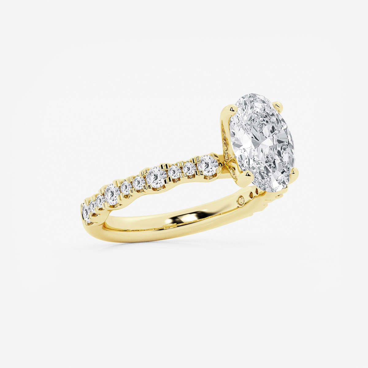 Additional Image 1 for  3 ctw Oval Lab Grown Diamond Station Engagement Ring