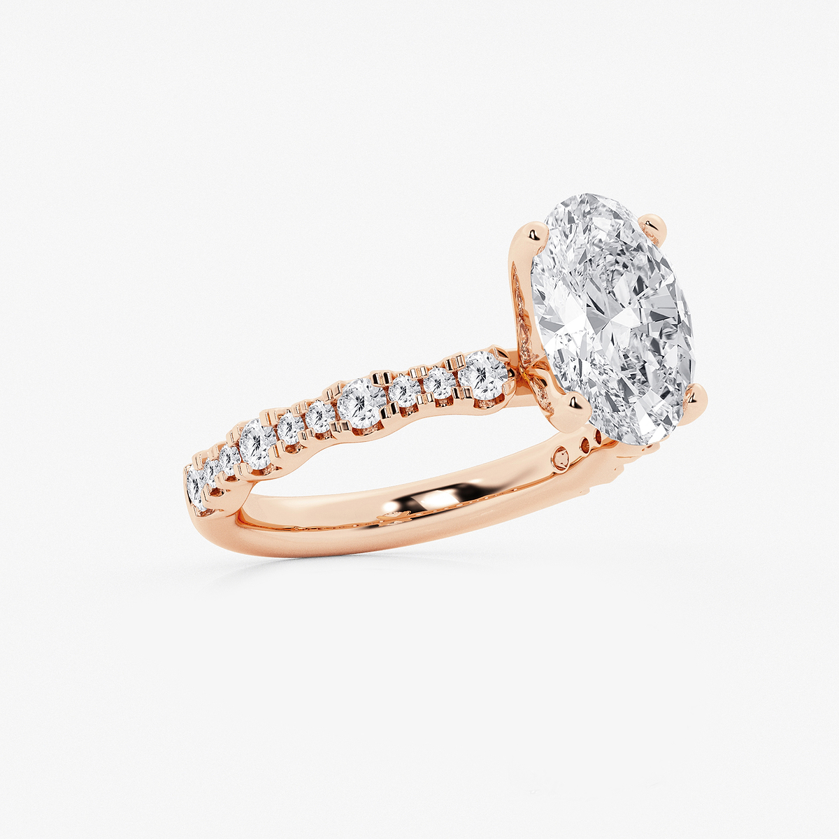 Additional Image 1 for  3 1/2 ctw Oval Lab Grown Diamond Station Engagement Ring