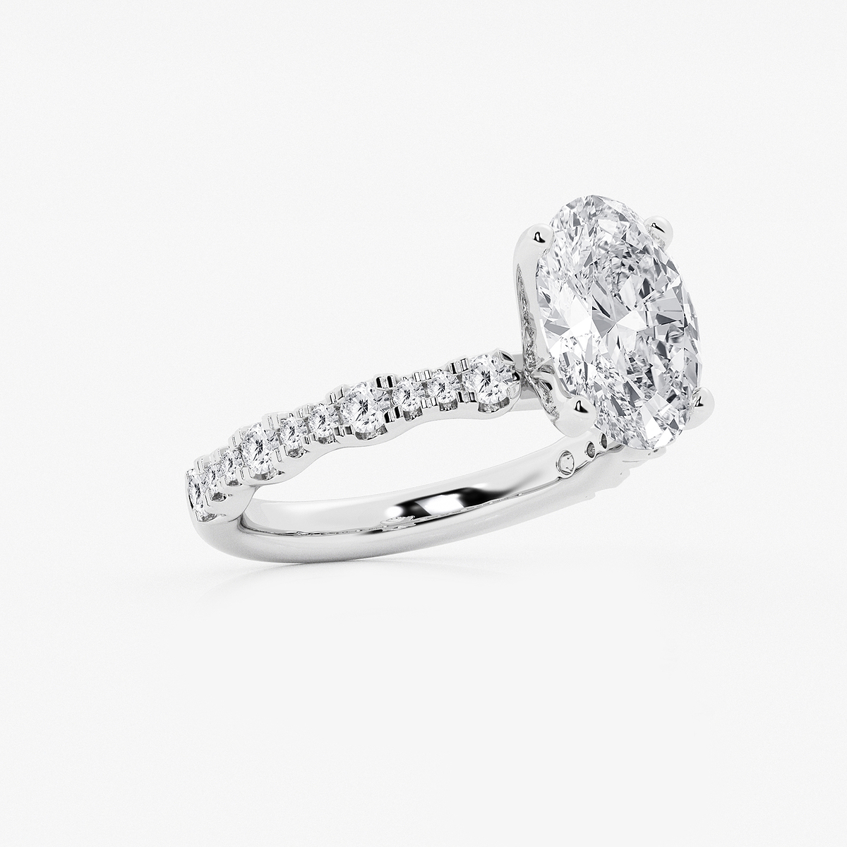 Additional Image 1 for  3 1/2 ctw Oval Lab Grown Diamond Station Engagement Ring