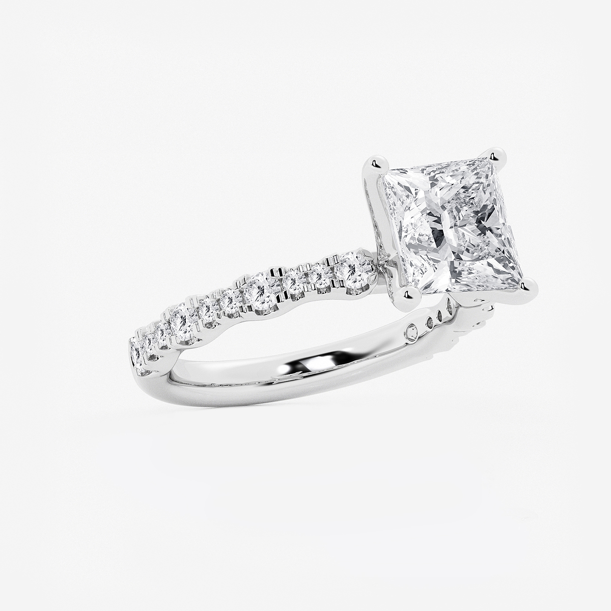 Additional Image 1 for  3 1/2 ctw Princess Lab Grown Diamond Station Engagement Ring
