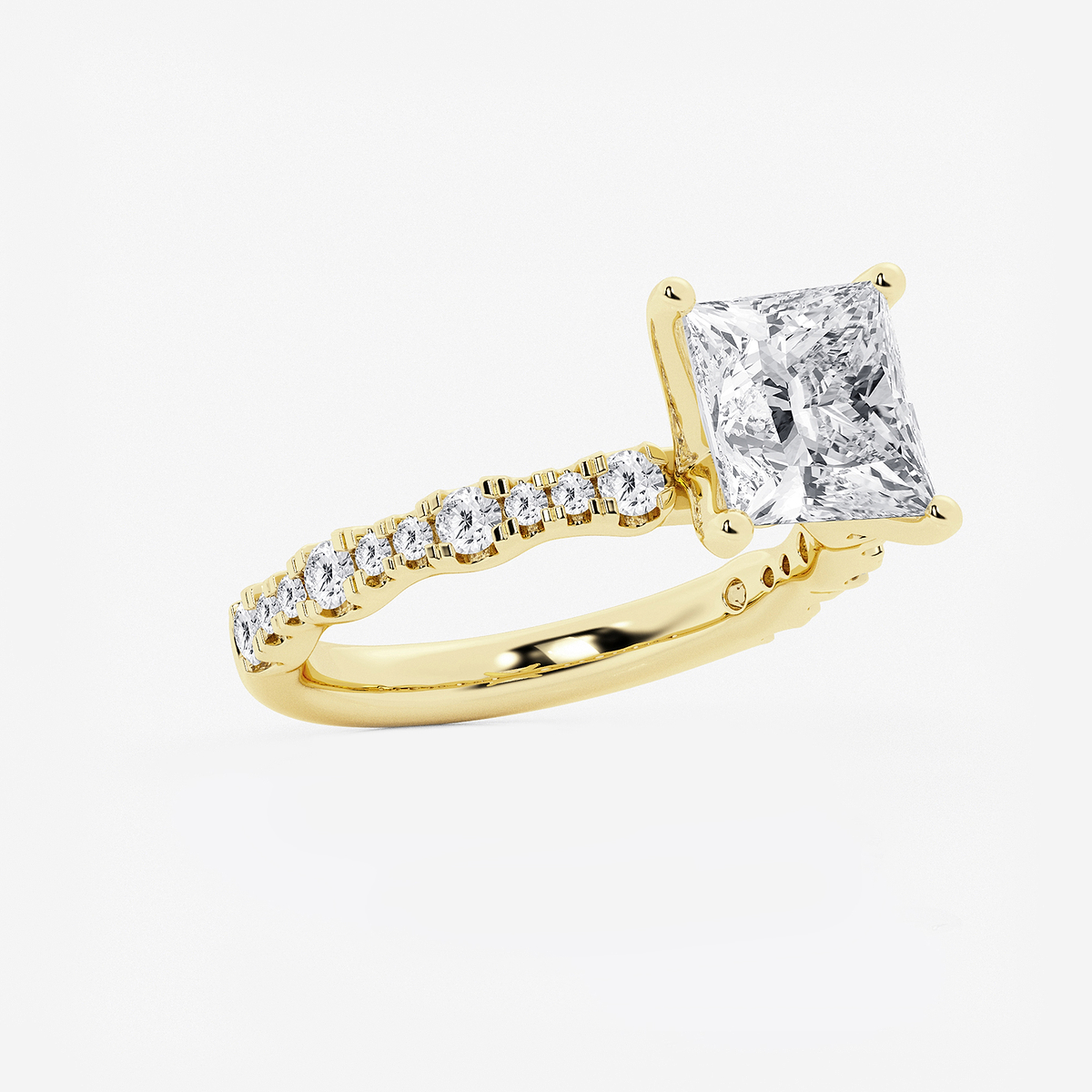 Additional Image 1 for  3 1/2 ctw Princess Lab Grown Diamond Station Engagement Ring