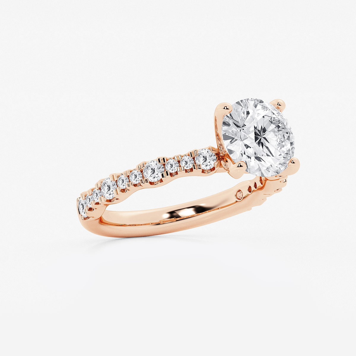 Additional Image 1 for  3 ctw Round Lab Grown Diamond Station Engagement Ring