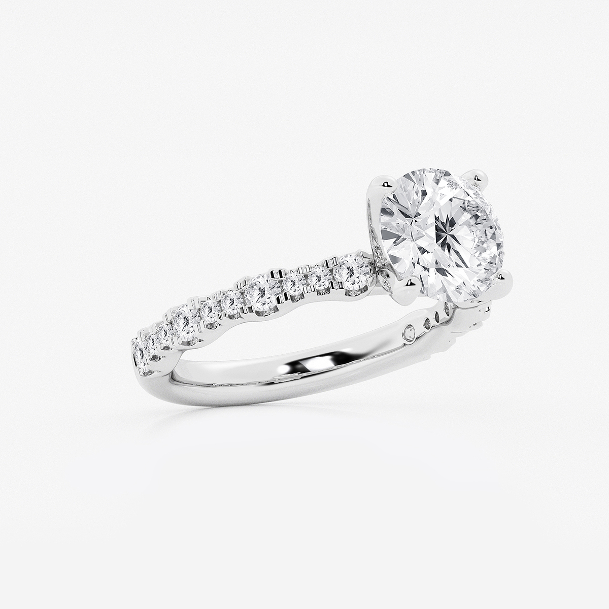 Additional Image 1 for  3 ctw Round Lab Grown Diamond Station Engagement Ring