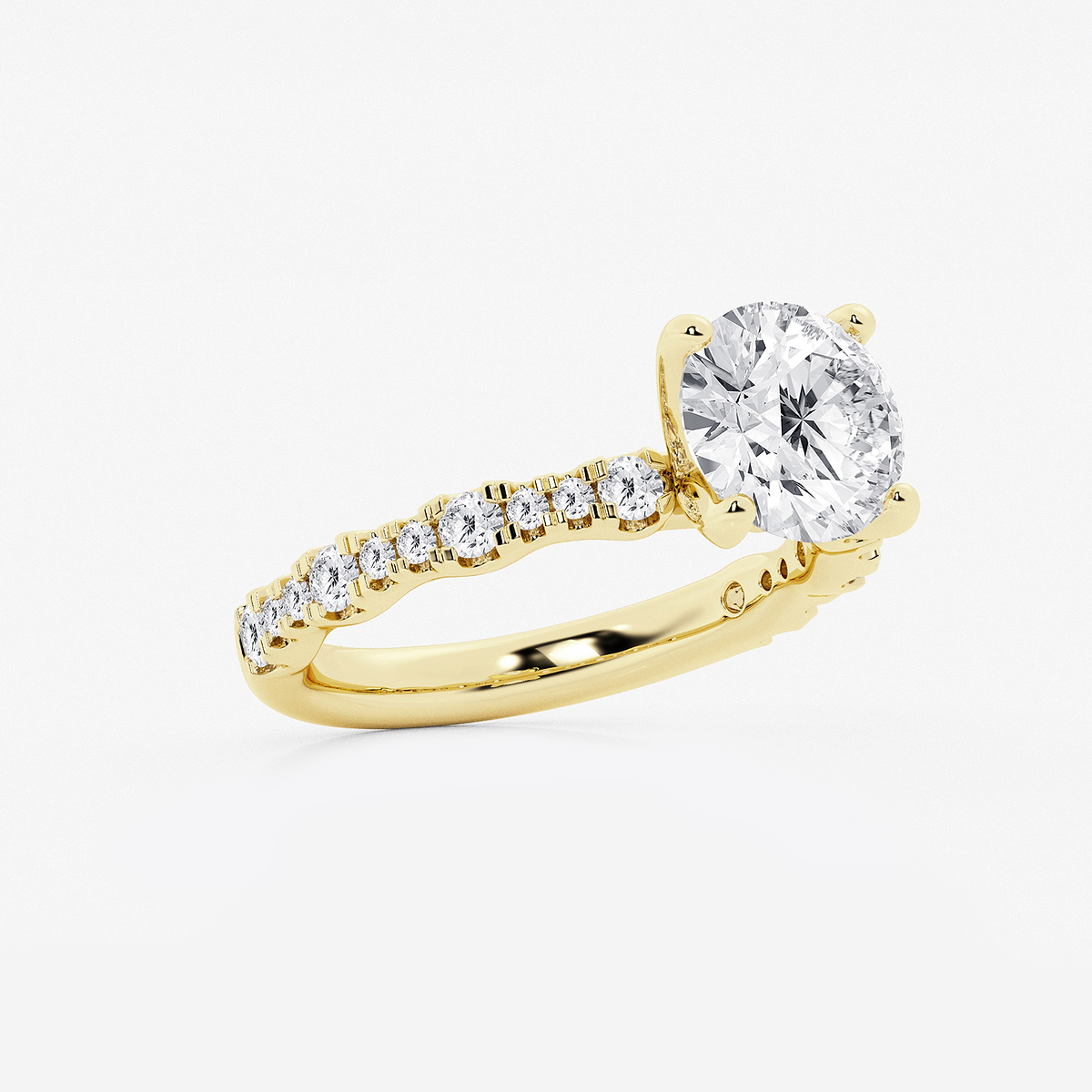 Additional Image 1 for  3 ctw Round Lab Grown Diamond Station Engagement Ring