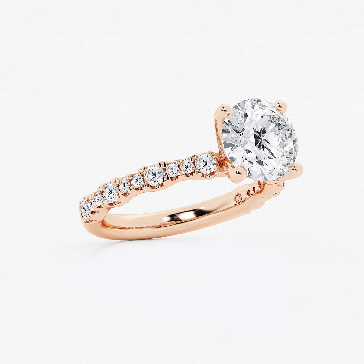 Additional Image 1 for  3 1/2 ctw Round Lab Grown Diamond Station Engagement Ring