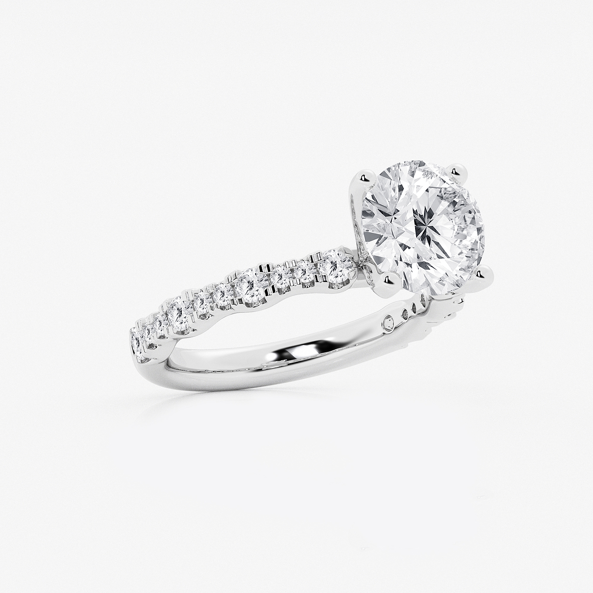 Additional Image 1 for  3 1/2 ctw Round Lab Grown Diamond Station Engagement Ring