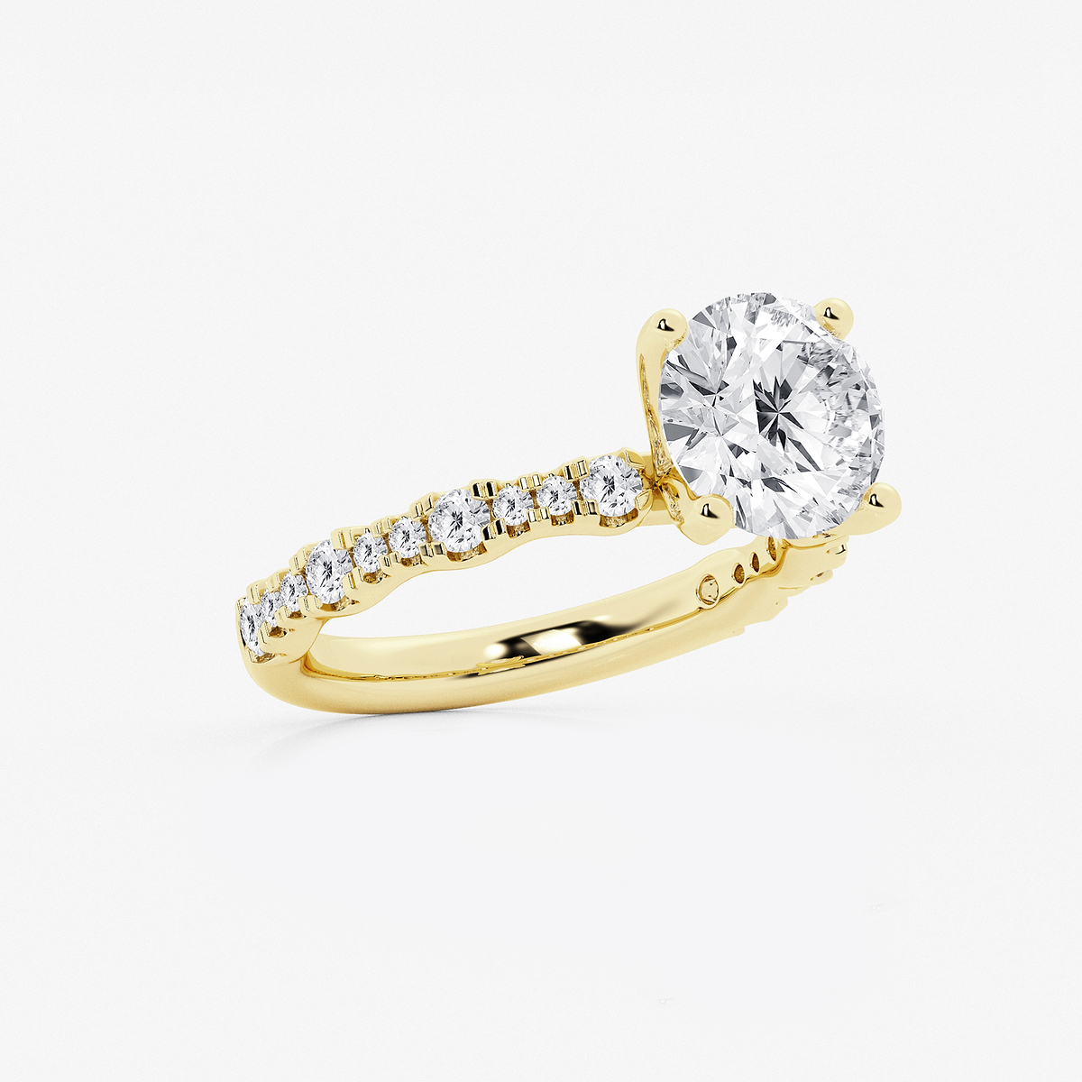 Additional Image 1 for  3 1/2 ctw Round Lab Grown Diamond Station Engagement Ring