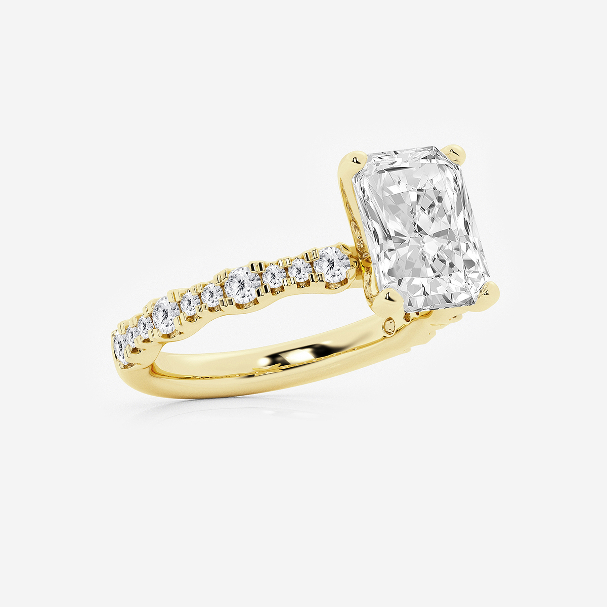 Additional Image 1 for  3 ctw Radiant Lab Grown Diamond Station Engagement Ring