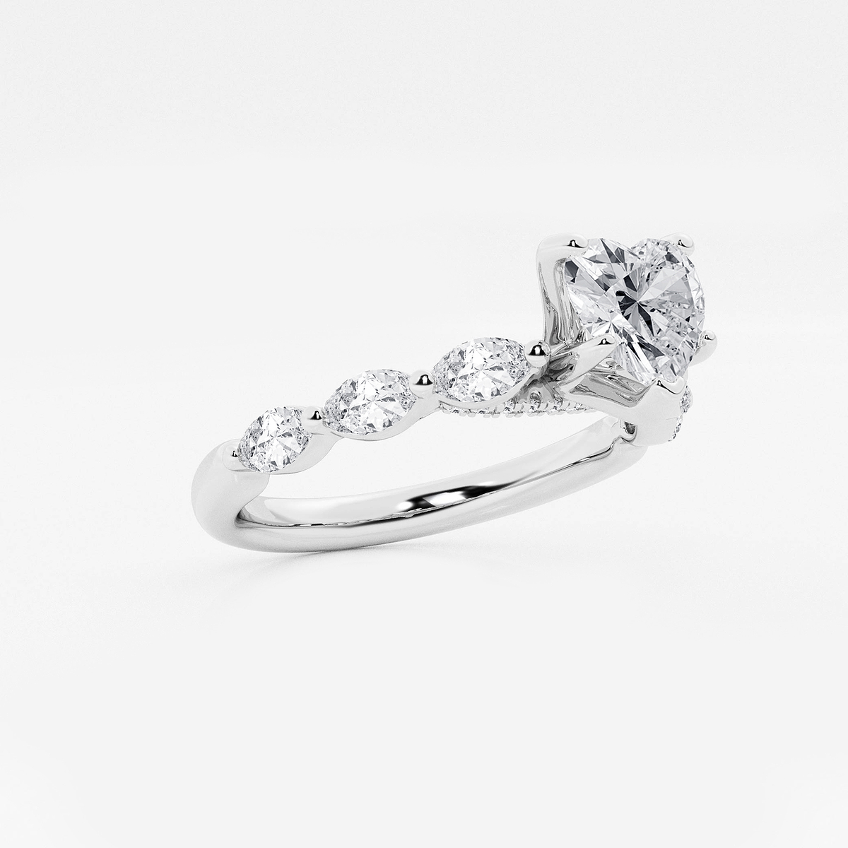 Additional Image 1 for  1 1/6 ctw Heart Lab Grown Diamond Engagement Ring with Floating Marquise Side Accents
