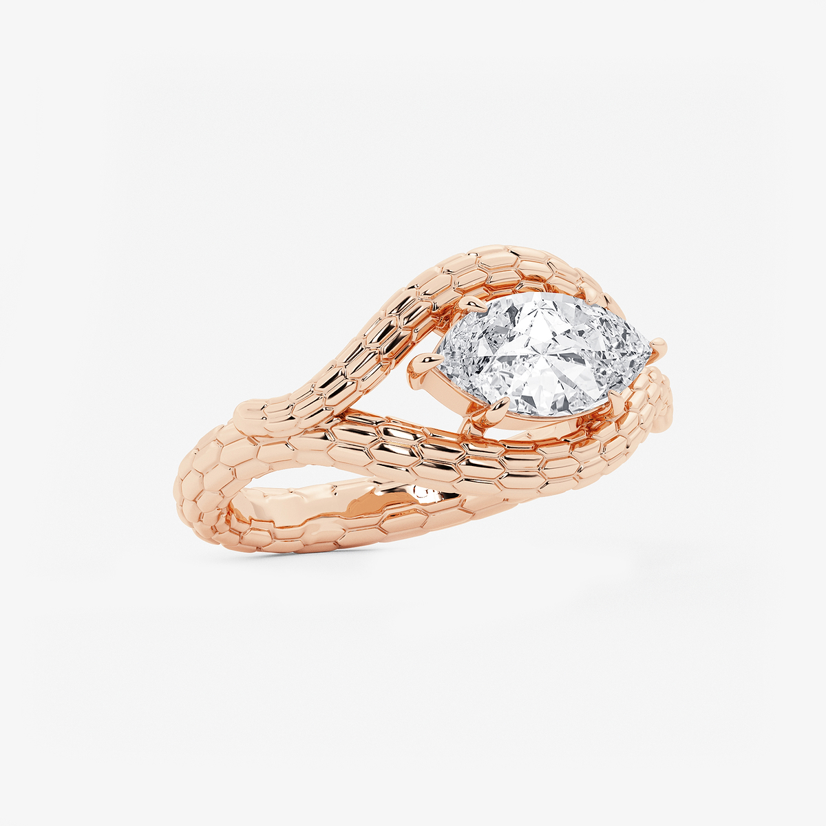 Additional Image 1 for  1 1/2 ctw Marquise Lab Grown Diamond Textured Framed Ring