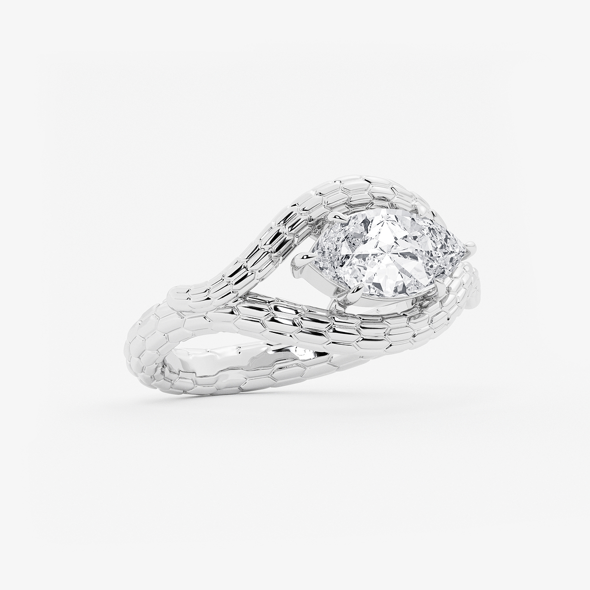 Additional Image 1 for  1 1/2 ctw Marquise Lab Grown Diamond Textured Framed Ring