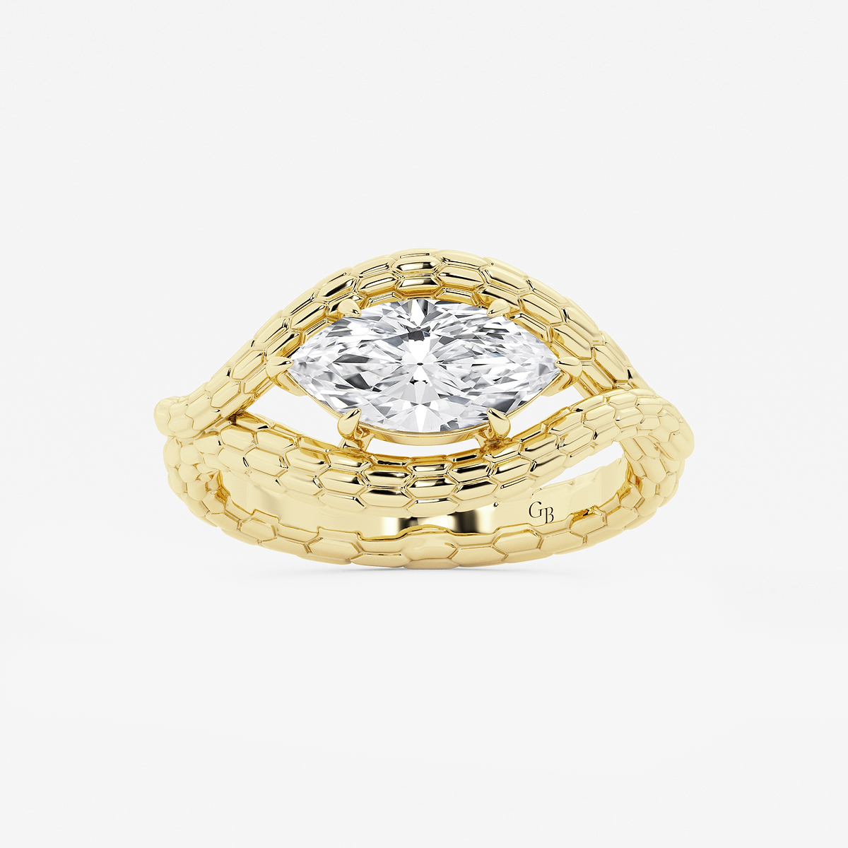 1 1/2 ctw Marquise Lab Grown Diamond Textured Framed Ring