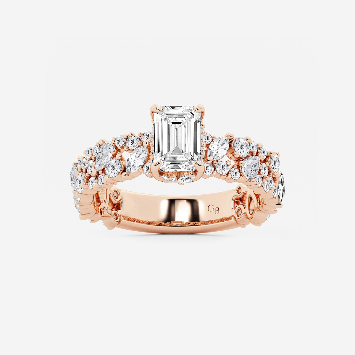 2 1/5 ctw Multi-Shape Lab Grown Diamond Scatter Fancy Side Stone Engagement Ring