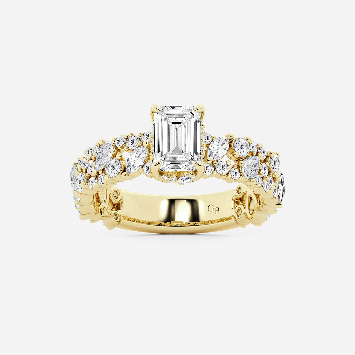 2 1/5 ctw Multi-Shape Lab Grown Diamond Scatter Fancy Side Stone Engagement Ring
