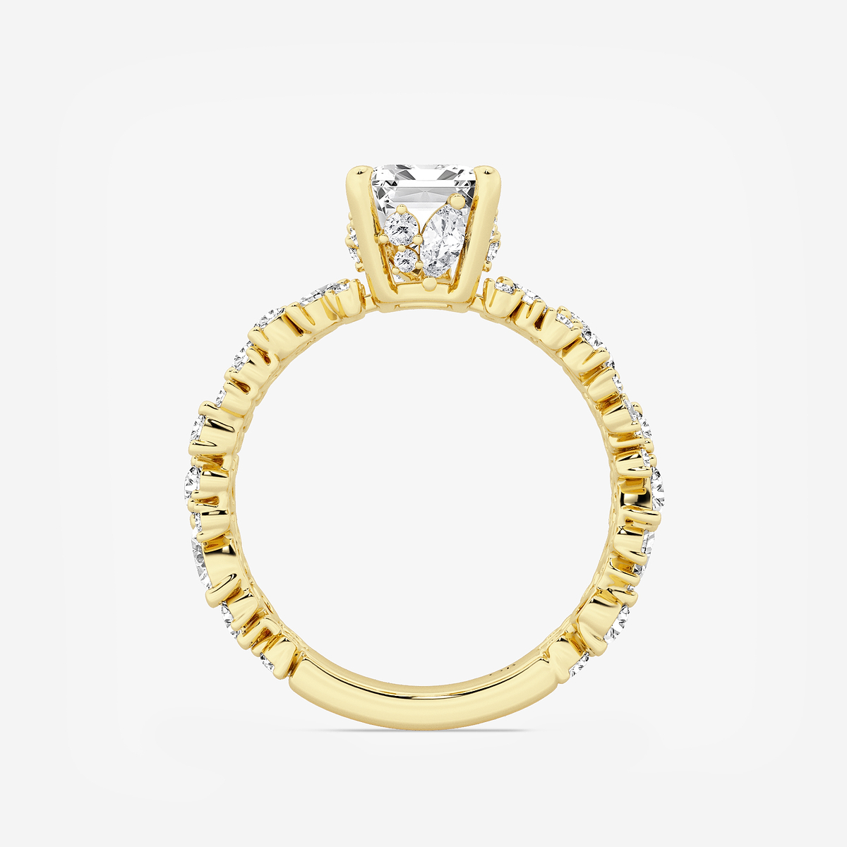 Additional Image 1 for  3 1/4 ctw Multi-Shape Lab Grown Diamond Scatter Fancy Side Stone Engagement Ring