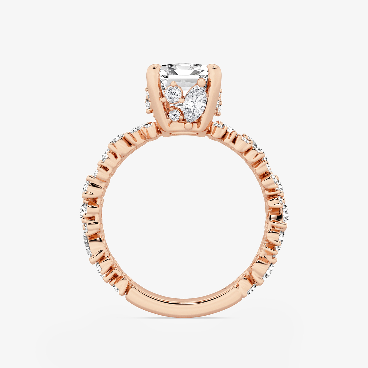 Additional Image 1 for  4 3/8 ctw Multi-Shape Lab Grown Diamond Scatter Fancy Side Stone Engagement Ring