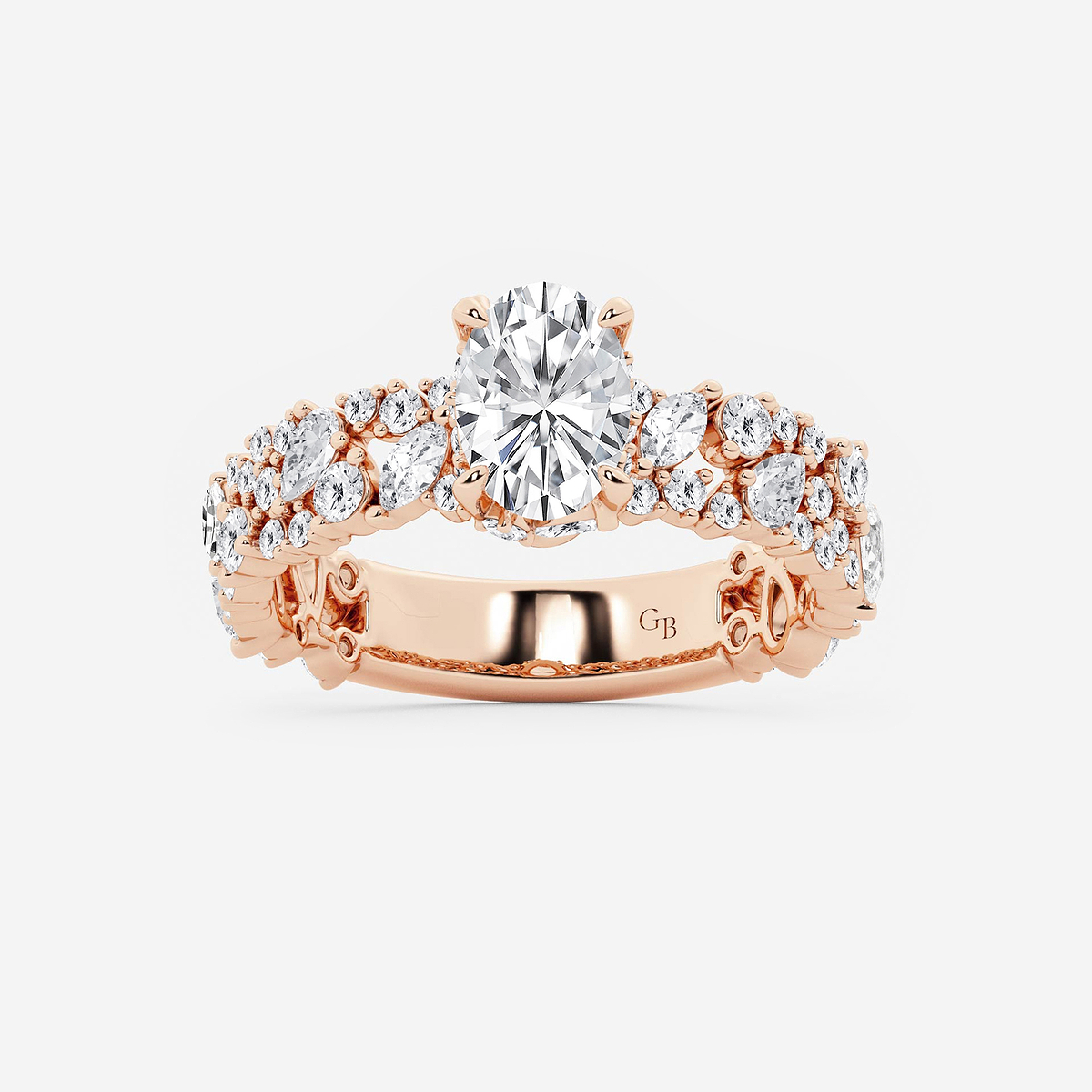 2 1/5 ctw Multi-Shape Lab Grown Diamond Scatter Fancy Side Stone Engagement Ring