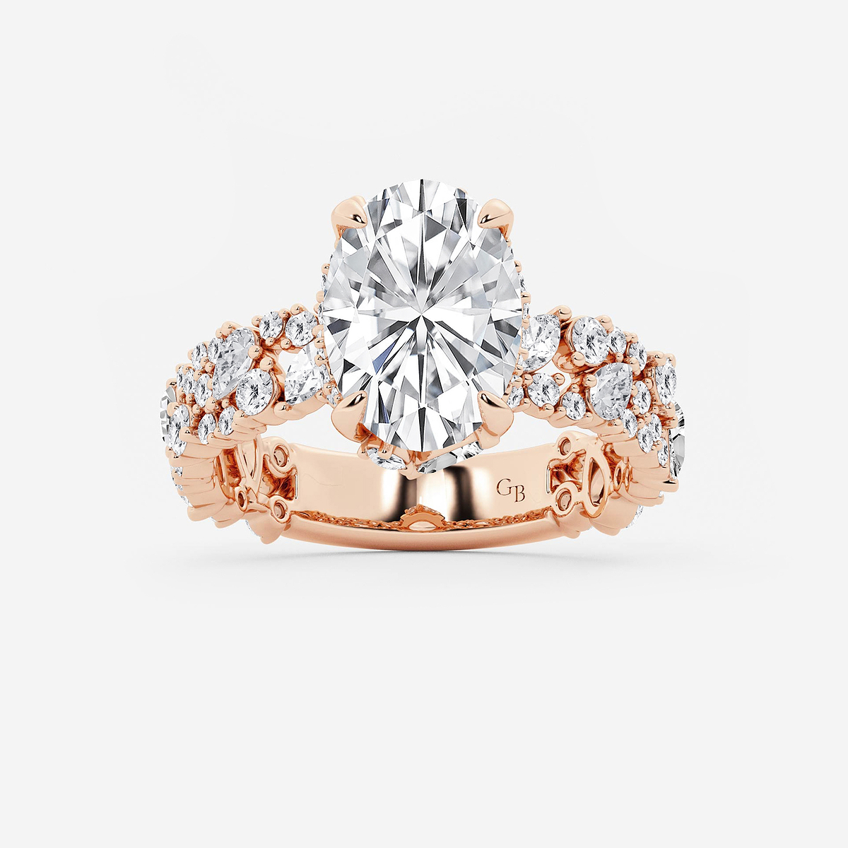 4 3/8 ctw Multi-Shape Lab Grown Diamond Scatter Fancy Side Stone Engagement Ring