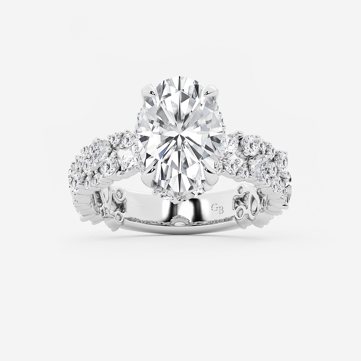 4 3/8 ctw Multi-Shape Lab Grown Diamond Scatter Fancy Side Stone Engagement Ring