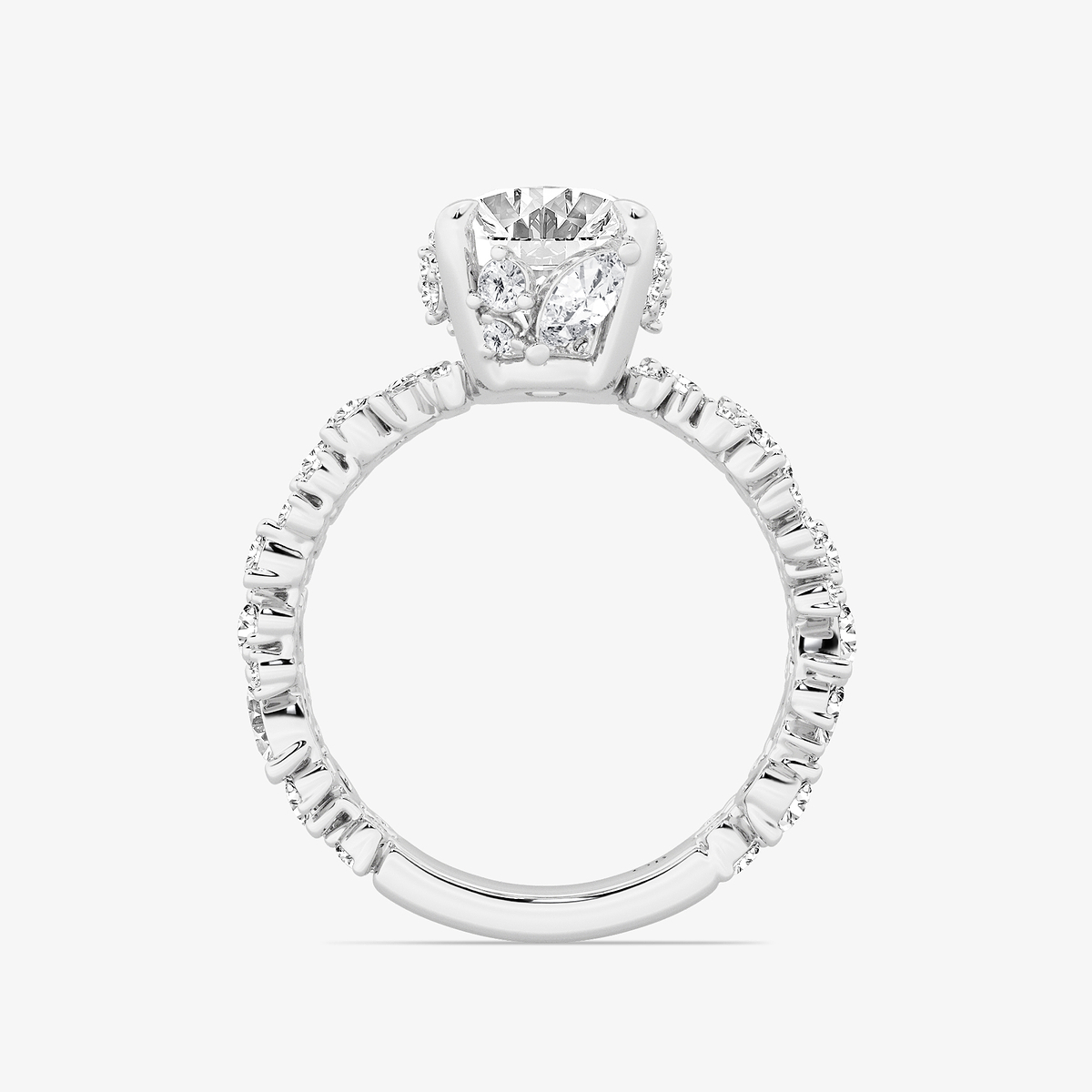 Additional Image 1 for  4 3/8 ctw Multi-Shape Lab Grown Diamond Scatter Fancy Side Stone Engagement Ring
