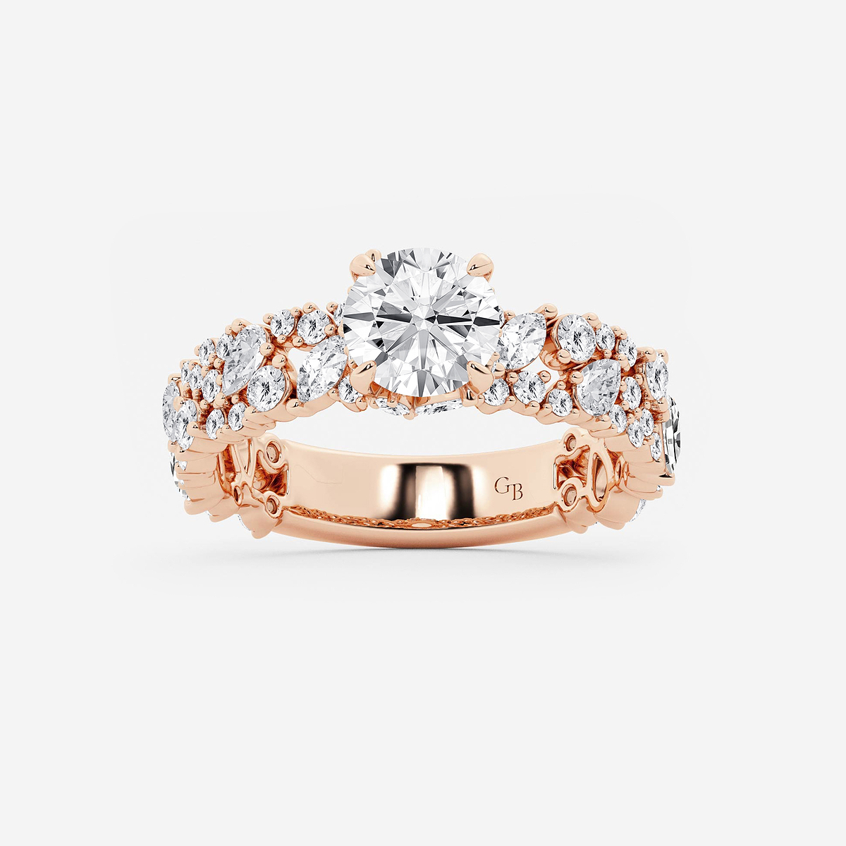 2 1/5 ctw Multi-Shape Lab Grown Diamond Scatter Fancy Side Stone Engagement Ring