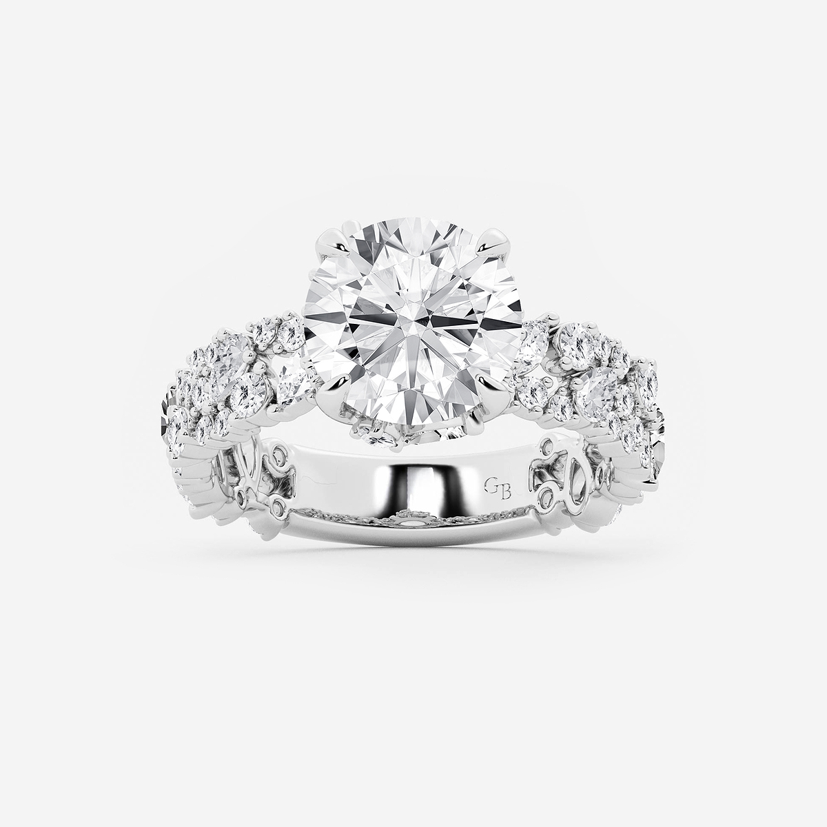 4 3/8 ctw Multi-Shape Lab Grown Diamond Scatter Fancy Side Stone Engagement Ring