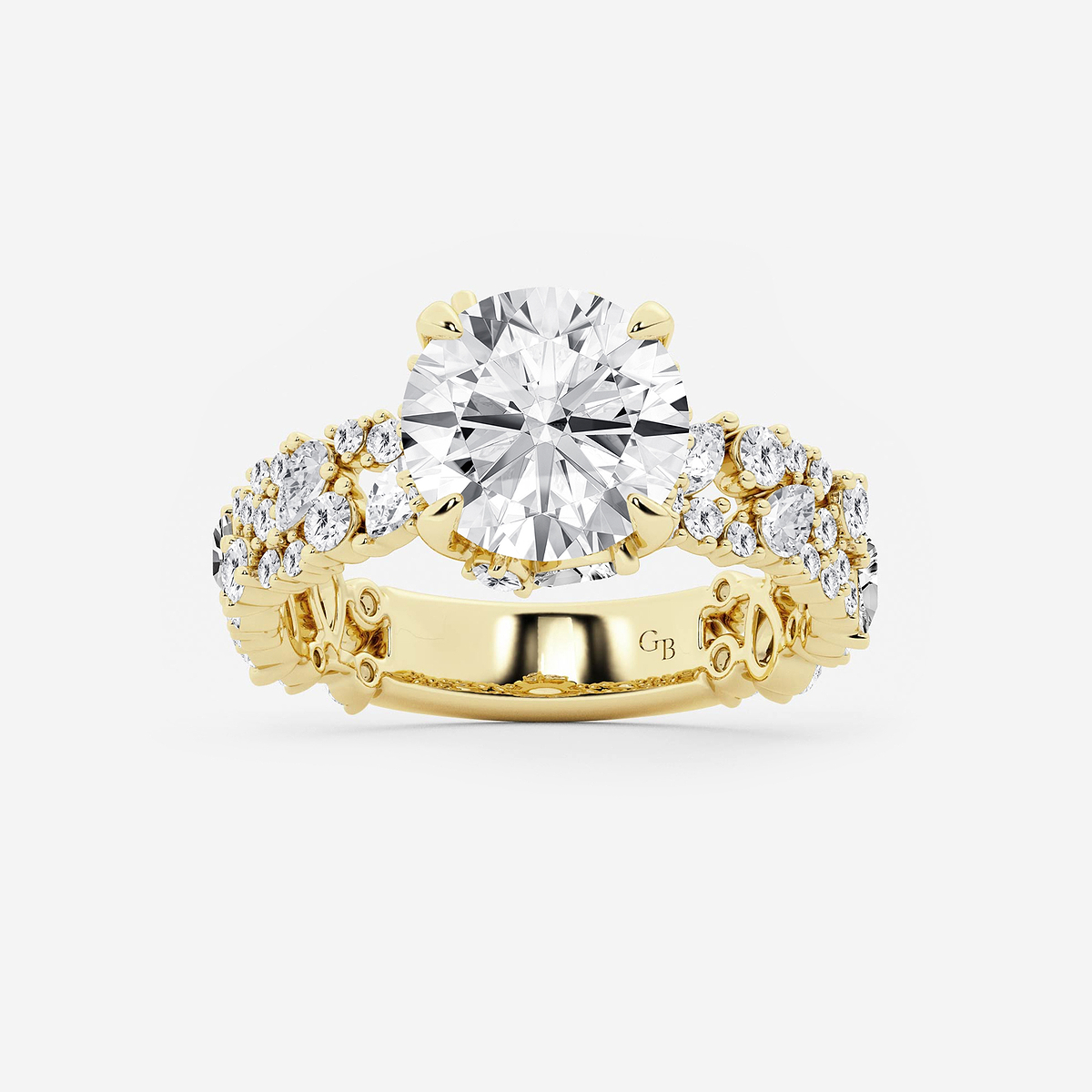 4 3/8 ctw Multi-Shape Lab Grown Diamond Scatter Fancy Side Stone Engagement Ring