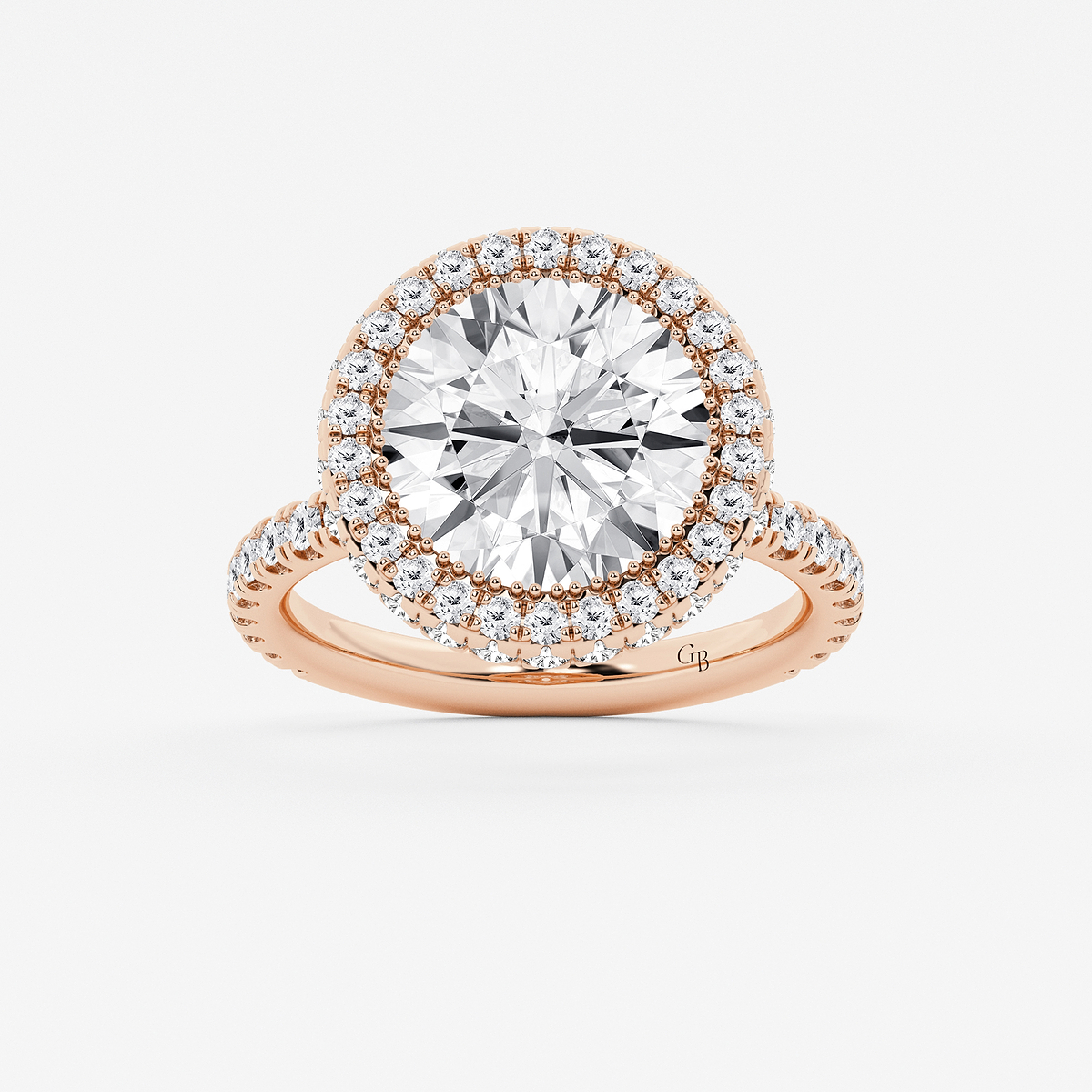 Rigel ctw Round Lab Grown Diamond Micro Pave Halo Engagement